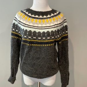 NWOT- Gap FairIsle grey sweater size Med